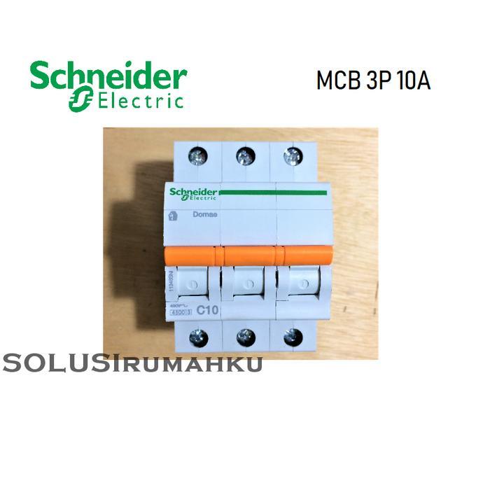 MCB 3 PHASE SCHNEIDER 10A / SIKRING 3 PAS 10 AMPERE / MCB 3P 10 A