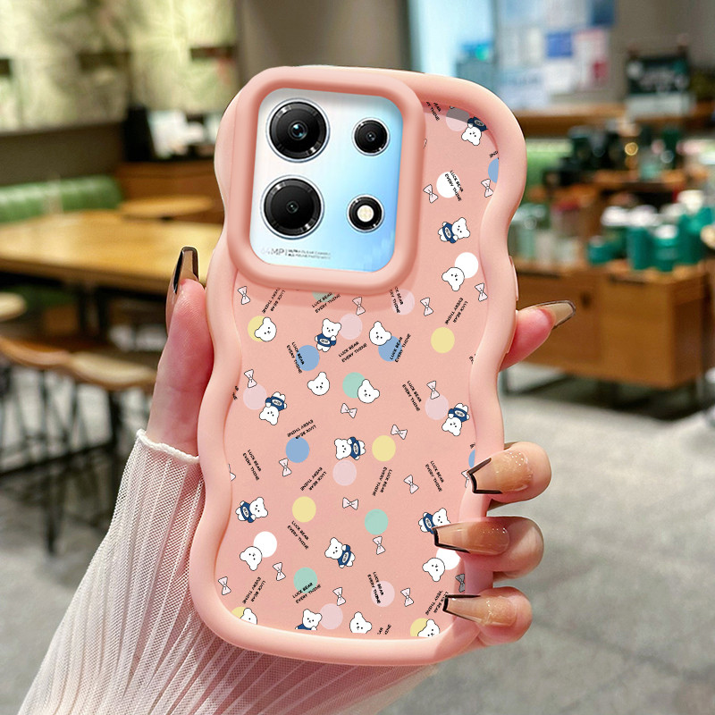 Casing HP Untuk Infinix Note 30 4G Note 30 5G Case Anjing Mini Motif Kasing silikon Cesing Wavy Edge