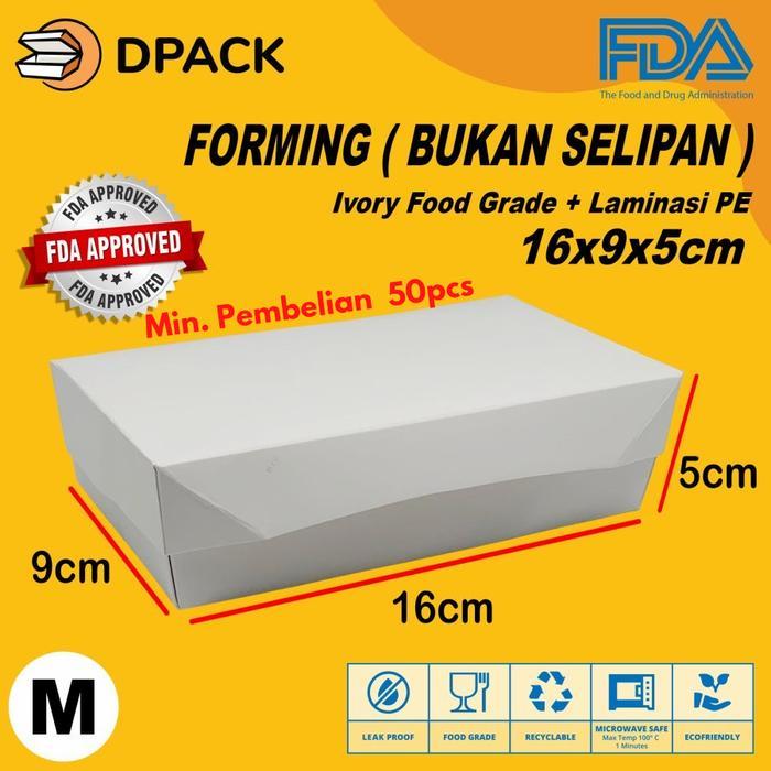 Paper Lunch Box Forming Polos Size M Kemasan Makanan FoodGrade Ivory