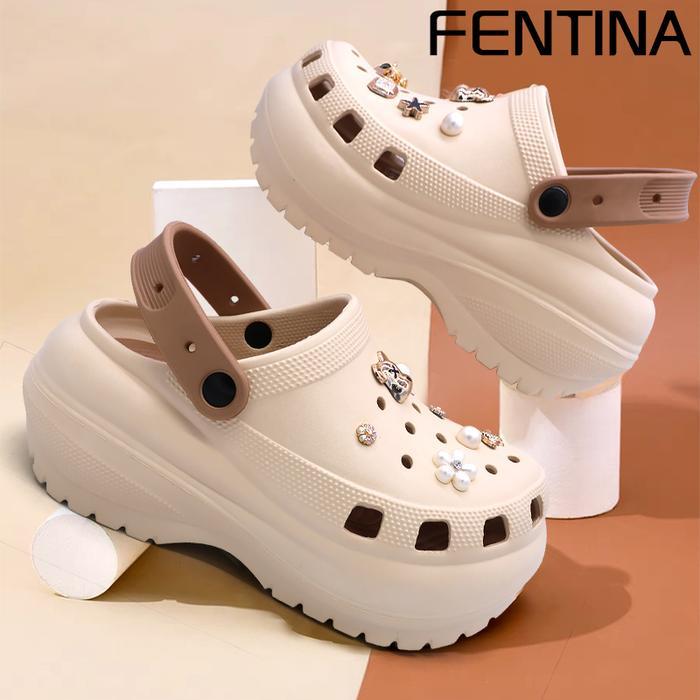 PVN Project FENTINA Sandal Kodok Wanita Sepatu Baim Sendal Fuji Dewasa Platform Sandal Jelly Baim