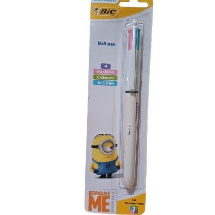 Sale Limited Edition Minions Bic Retractable 1.0 4-Color Pen (Pink, Purple, Light Green, Light Blue)