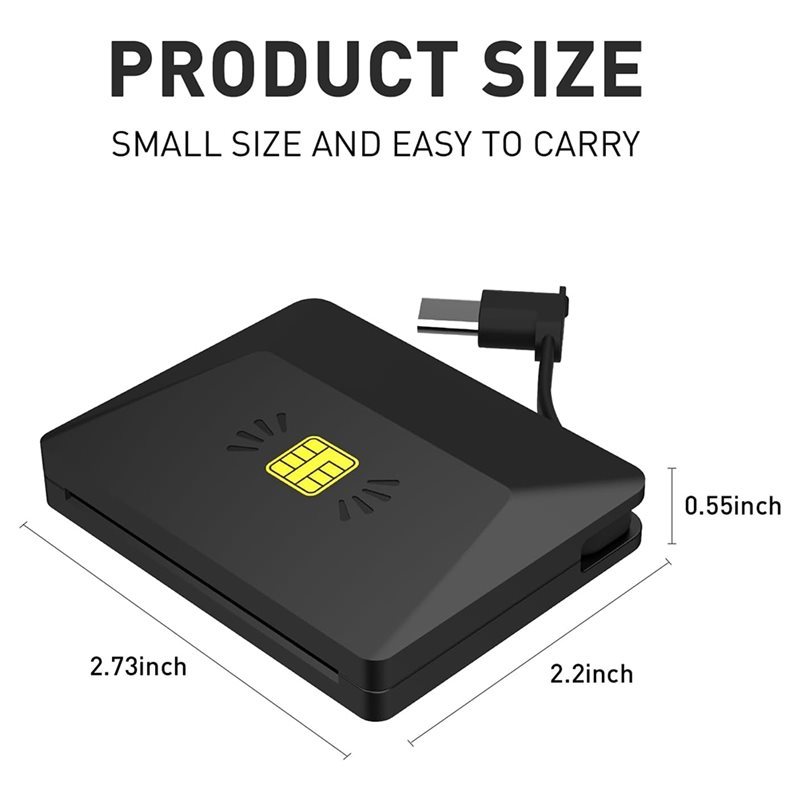 ?FAST-SALE?ATM Smart Card Reader DNI Reade USB C CAC Reader, Foldable CAC Card Reader For Common