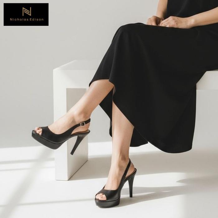 Nicholas Edison Heels Fenella Sepatu Hak Tinggi Wanita Platform Slingback Peeptoe #Gratisongkir
