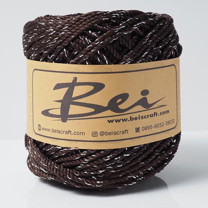 Benang Rajut Polyester/Poliester Glitter Cokelat Tua