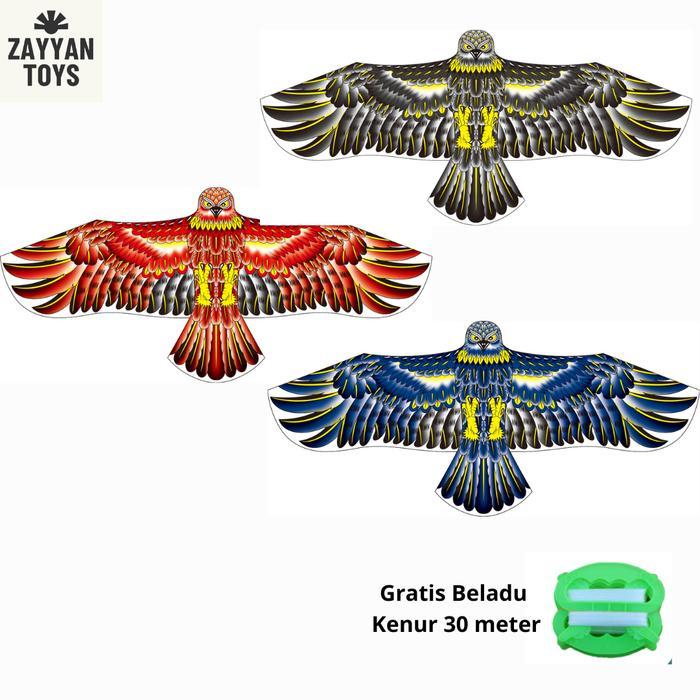 Layangan Burung Elang 1.2M Walet Hantu Lipat Garuda Mini Parasut Viral 3 Meter Kain Layang Layang