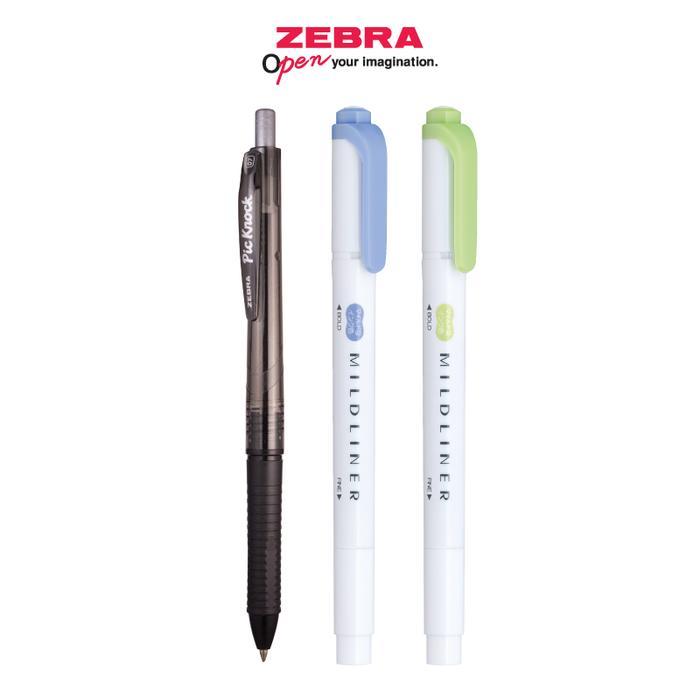 Sale Zebra Mildliner Twin Package (Mildliner Green & Dark Blue)