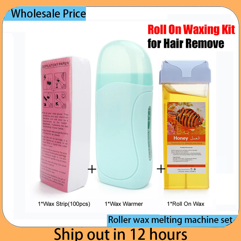 Unisex Roll on Depilatory Wax Cream Hair Removal Roller Wax Heater Waxing Hot Cartridge Warmer