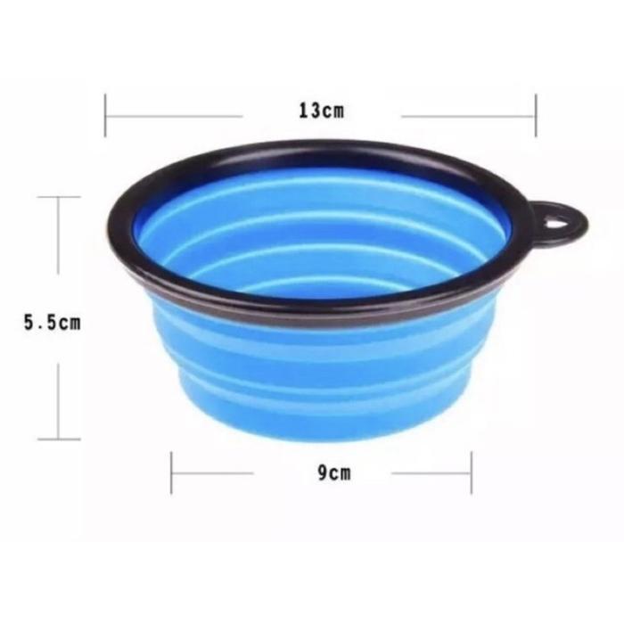 silikon pet bowl lipat mangkok tempat minum hewan anjing kucing