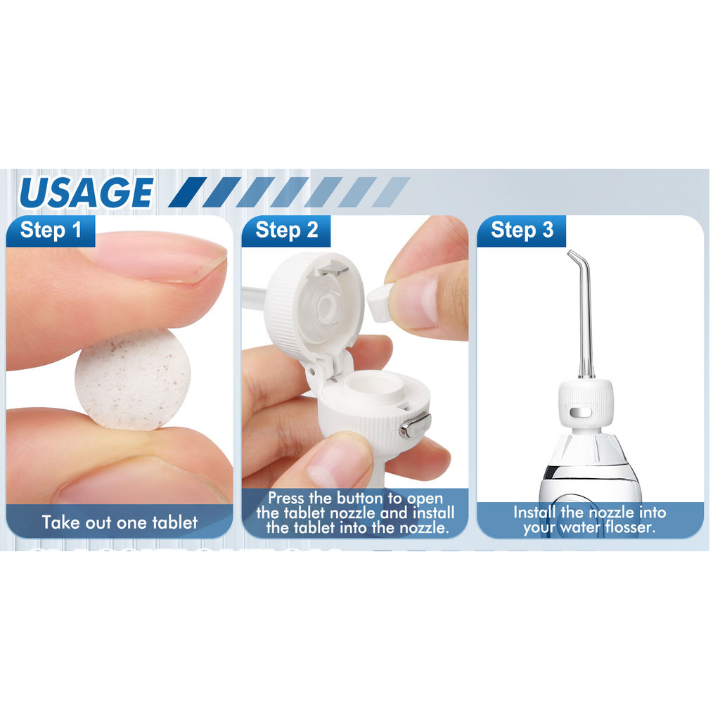 h2ofloss Whitening Tablets for Teeth -Compatible with All h2ofloss Water Dental Flosser Oral