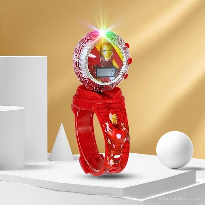 Jam Tangan Anak Digital Karakter Spiderman Ironman Spiderman Lampu Nyala, Putar Gasing & Main Musik