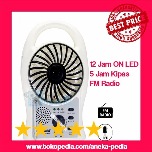 [EKSTRA KIPAS + LED + FM RADIO] Lampu Kipas Darurat Emergency Terbaik
