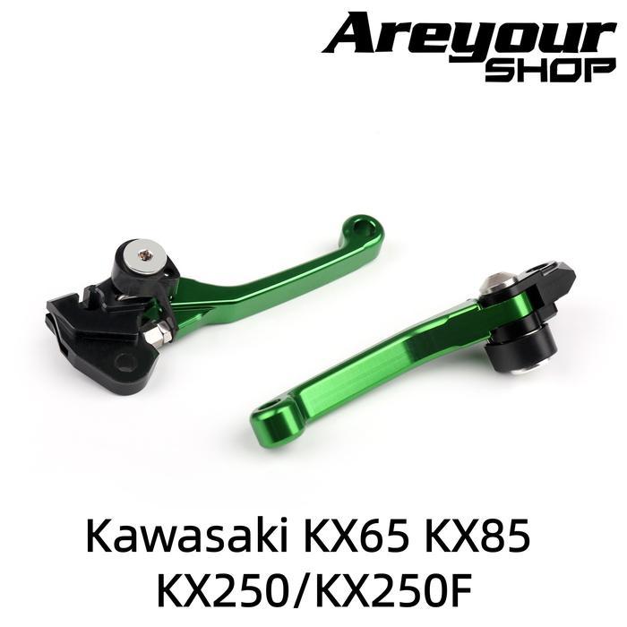 Tuas Rem dan Kopling Pivot untuk Kawasaki KX65 KX85 KX250/KX250F KX125 2004 Warna Hijau