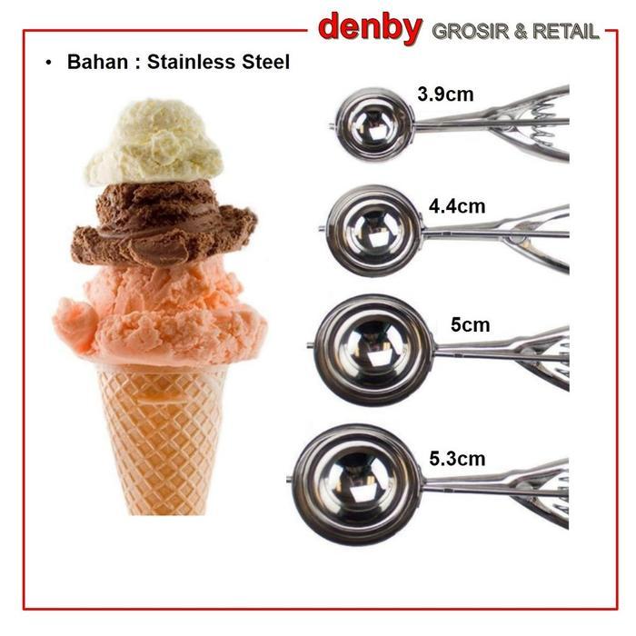 Reno Sendok Es Krim Ice Cream Scoop uk. 3.9cm/4.4cm/5cm/5.3cm