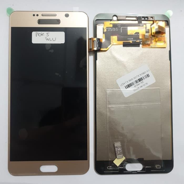 LCD 1SET SAMSUNG NOTE 5 GALAXY NOTE 5 ORIGINAL GOLD - BISA KONTRAS