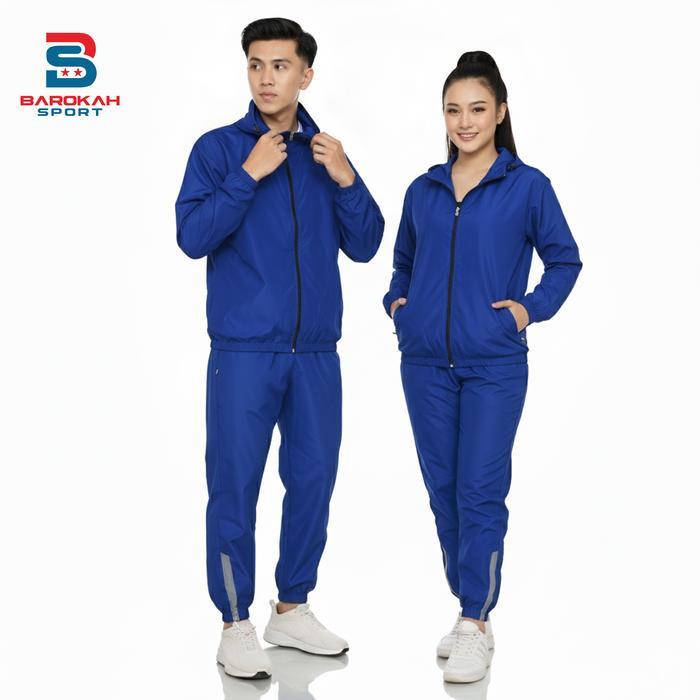 Primeroses - One Set Jaket Dan Celana Parasut Setelan Jaket Dan Celana Olahraga Parasut Pria Wanita