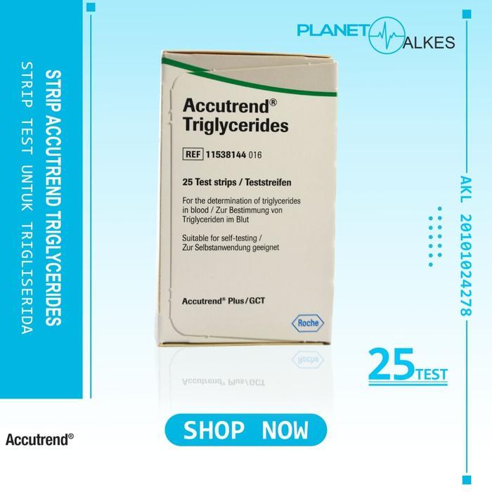 Strip Accutrend Tg Trigliserid, Cholesterol, Bm Lactate Strip 25T #Gratisongkir
