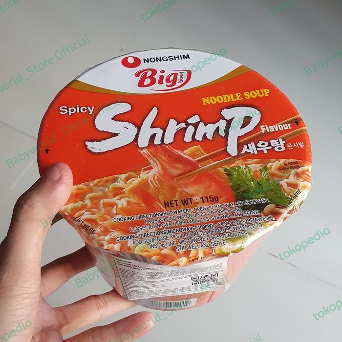 Nongshim Big Bowl cup noodle soup SHRIMP instant mie IMPORT 115gr