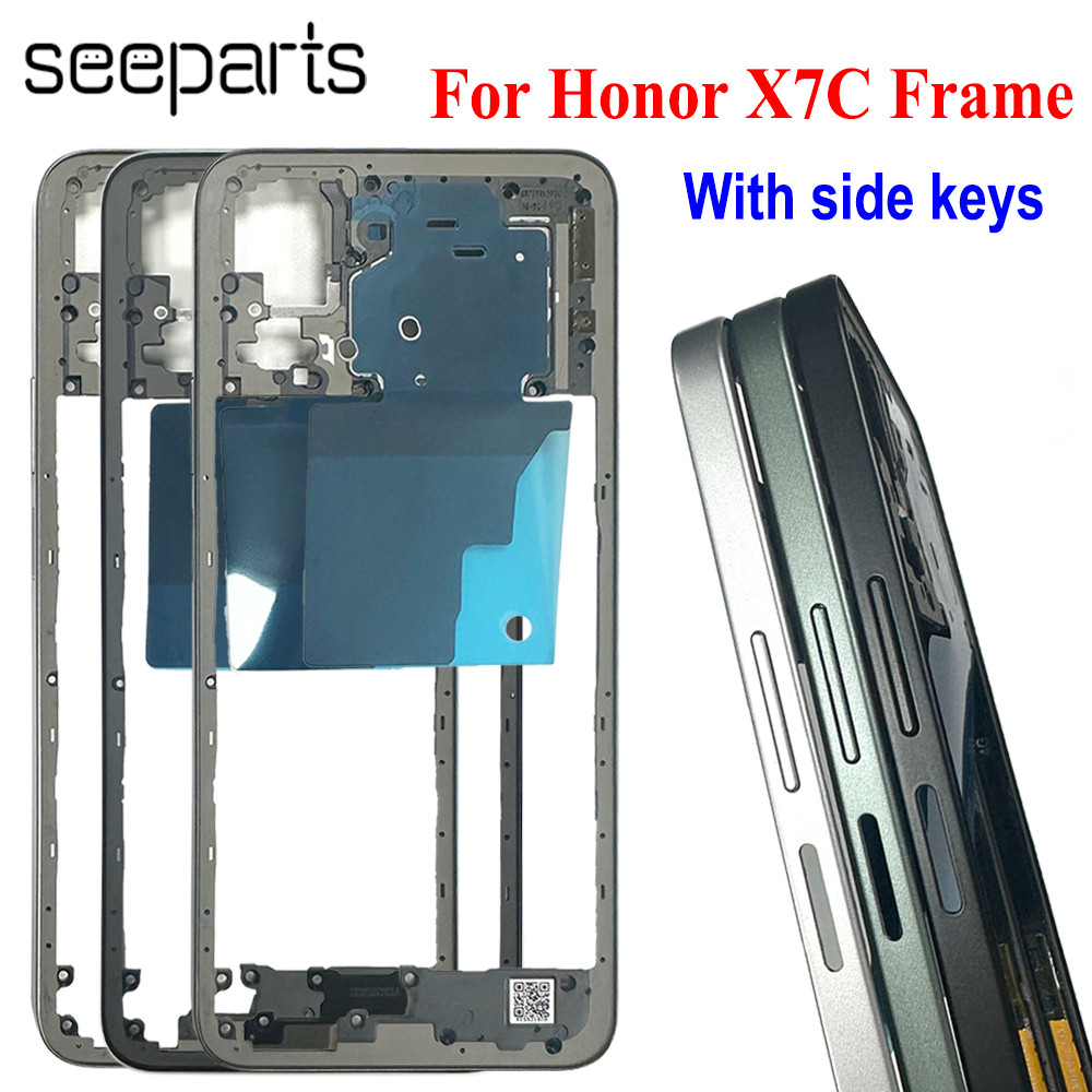For Honor X7 X7A X7C Middle Frame With Side Button Bezel Cover Plate Housing Replacement Parts
