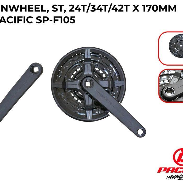 Crank Set Chainwheel Pacific Gir Depan 3 Susun 42T Bb As Kotak Sepeda Mtb Federal Minion