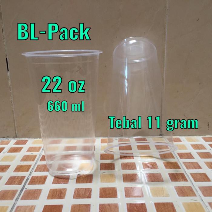 Ready Gelas Plastik Pp 22 Oz Tebal 10,5-11 Gram Kualitas Bagus Isi 50 Pcs