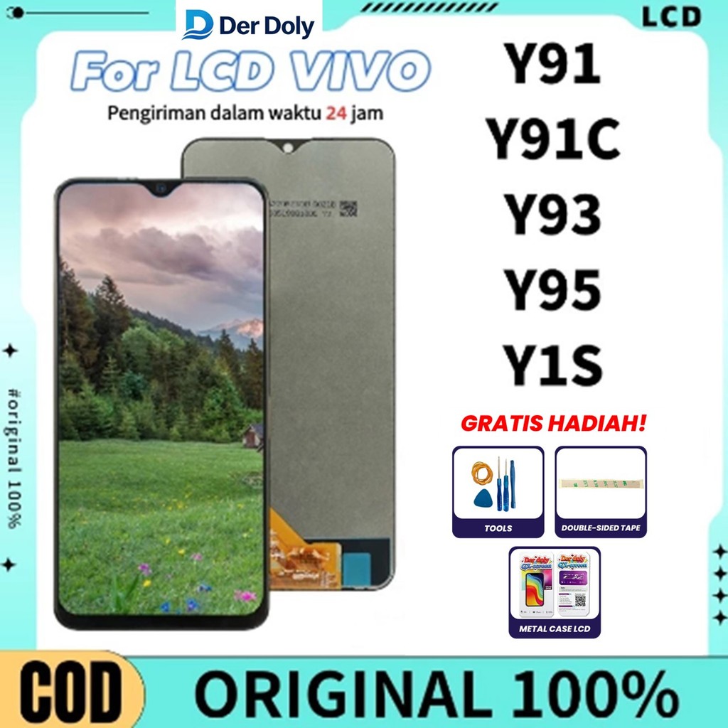 LCD VIVO Y91 Y91C Y95 Y1S Original 100% full set Touchscreen COD LAYAR HP Touchscreen Fullset

