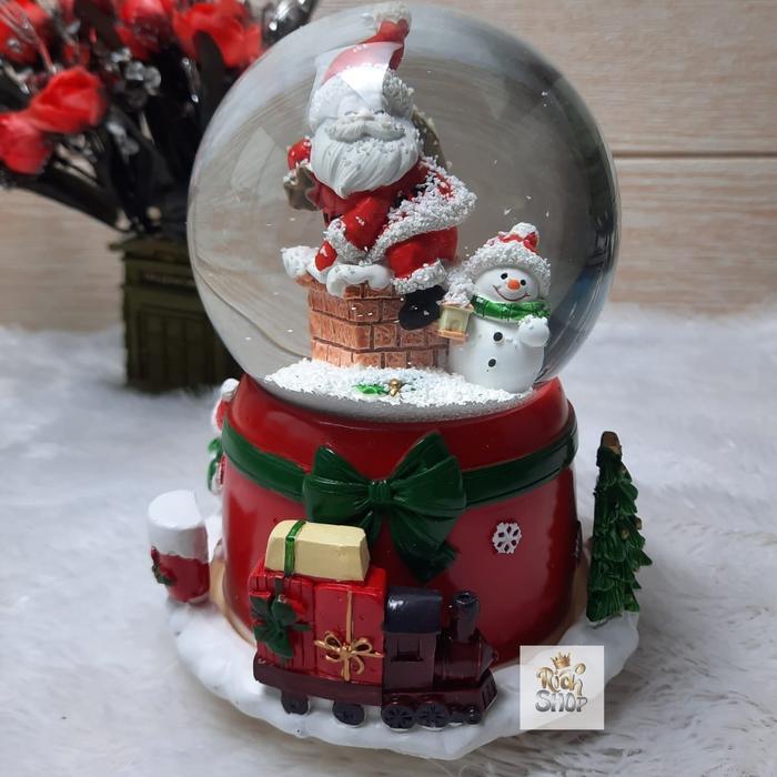 Snowball Lampu Natal Kotak Musik Bola Salju Christmas
