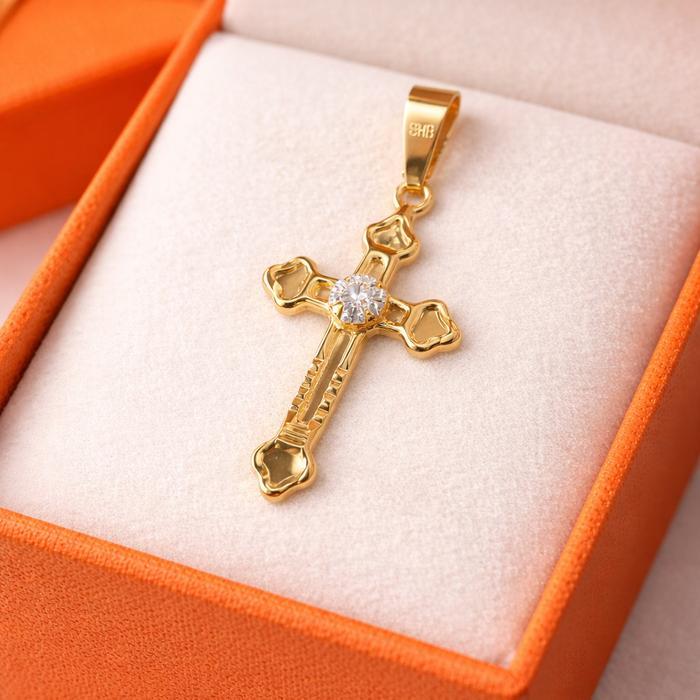 Liontin Salib Permata Liontin Salib Polos Koleksi Josean Elegant Emas Asli Tbk