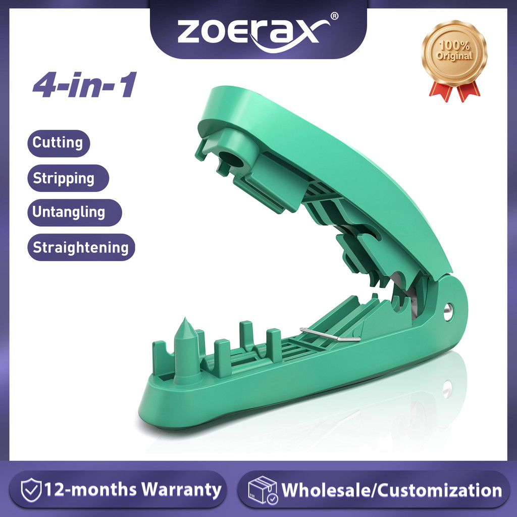 ZoeRax 4-in-1 RJ45 Wire Stripping Tool with cutting, stripping, untangling, and straightening
