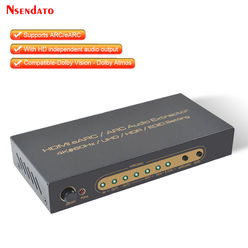 UHD HDMI eARC ARC Audio Extractor 4K 60Hz For Dolby Atmos Vision eARC ARC HDMI Audio Extractor For