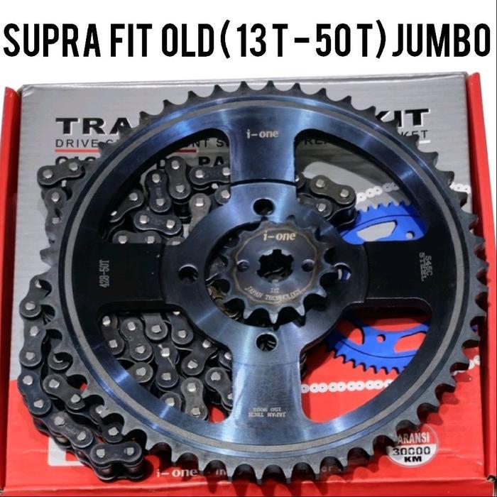 Gear Set Supra Fit Old/Paket Gear Set Supra Fit Lama/Paket Gir Rante Supra Fit Lama Ukuran Jumbo 50T