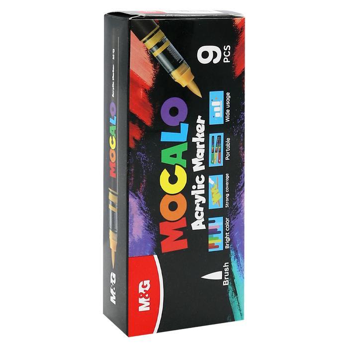Spidol Acrylic MOCALO Brush M&G / Acrylic Marker Brush - Alat Tulis Senang
