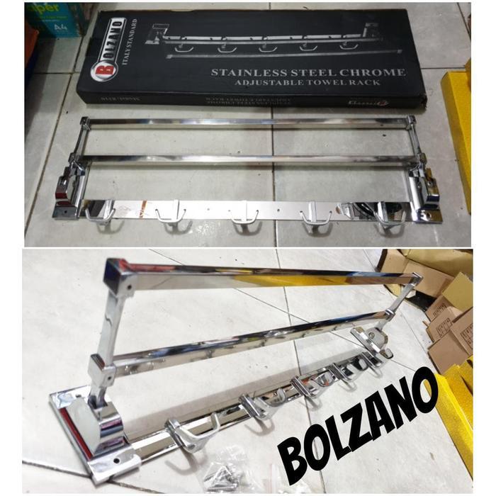New Rak handuk lipat stainless 2 baris BOLZANO HARGA AGEN Rumah