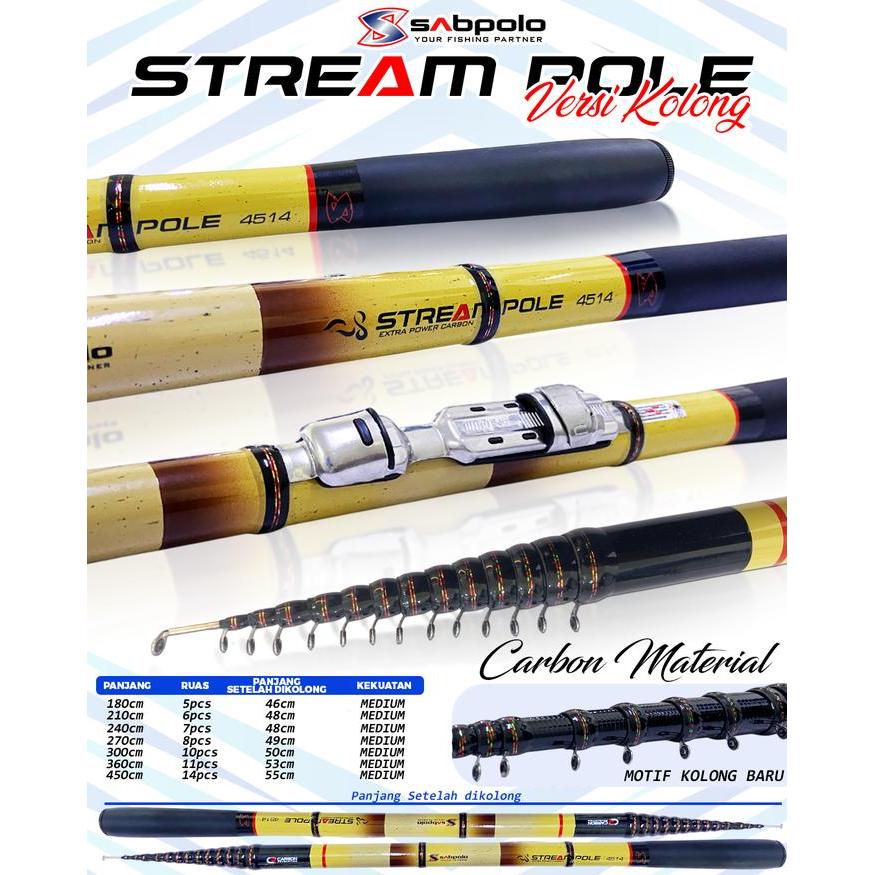 New Tegek Sabpolo Stream Pole Kolong Joran Pancing Tegek