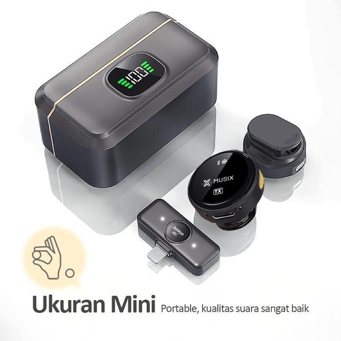 MUSIX Q8 WIRELESS CLIP-ON MICROPHONE MICROPHONE DUAL MICROPHONE WIRELESS MICROPHONE HP LAVALIER