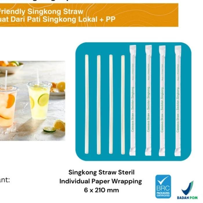 Cassava Straw/ Sedotan Singkong Bungkus Kertas/Steril