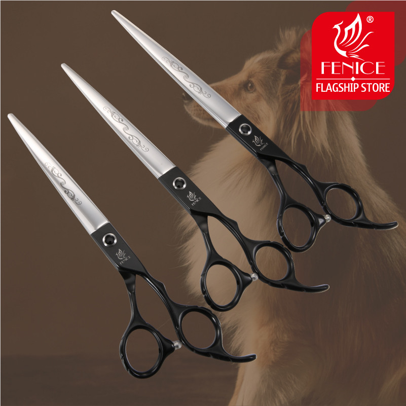 Fenice 7 /7.5/8/ 8.5/ 9 inch dog scissors for dog grooming straight cutting pet grooming shears