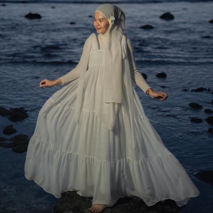 Fanya Maezula Overall Dress Pantai Korean Outfit Mewah Gemoy Lucu Motif Wanita Simple Elegant Mesin
