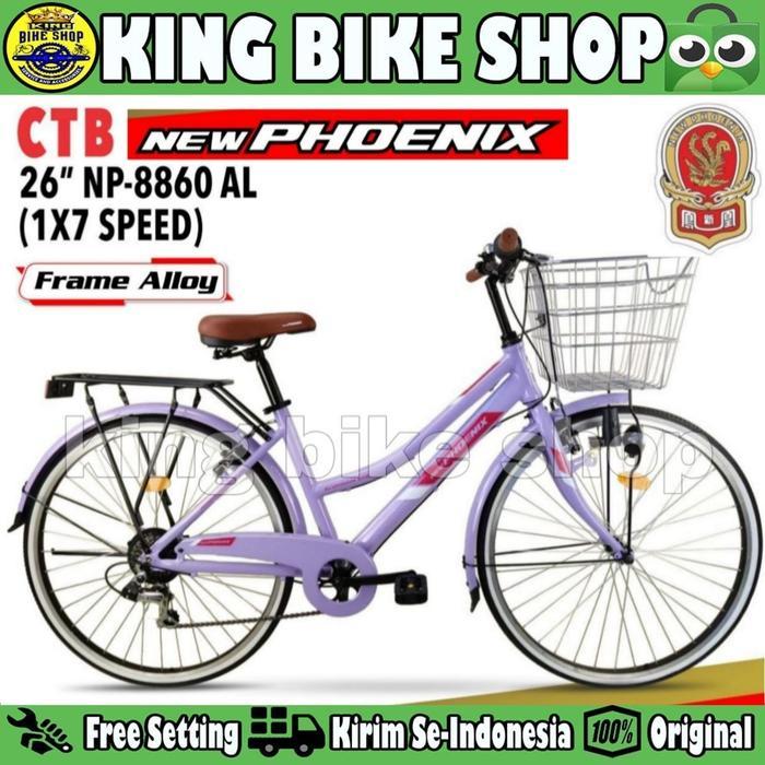 Sepeda Keranjang Dewasa Phoenix Np-8860 Ukuran 26 Inch 7 Speed Shimano