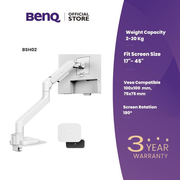 BenQ BSH02 Ergo Monitor Arm - Mount Desk untuk Layar 17" hingga 45" Kapasitas 20kg Garansi 3 Tahun