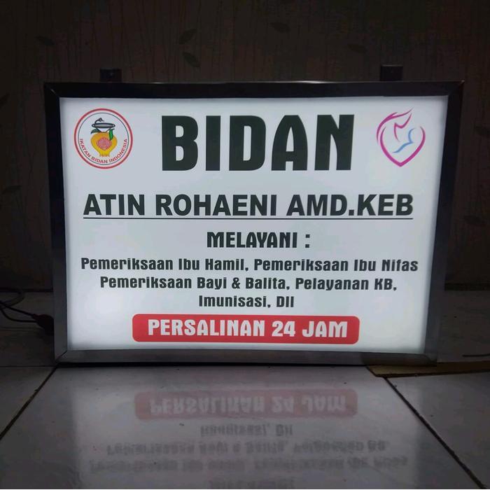 Neon Box Custom 2 Sisi Murah Uk 25X30