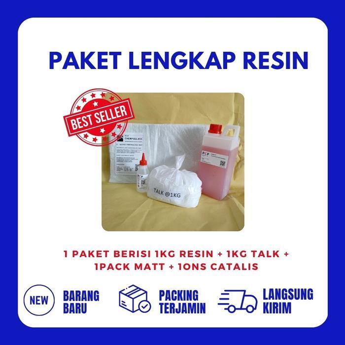 Paket Lengkap Resin Fiberglass / Paket Resin (Resin,Talk,Mat,Catalis) Pasti Ori