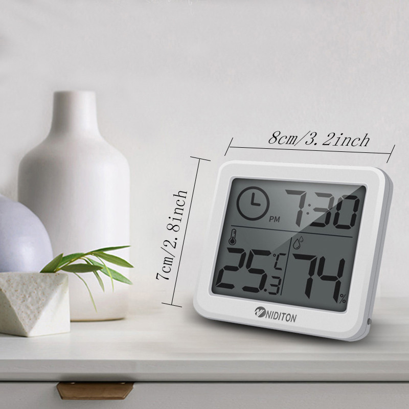 Digital Clock Desk Clock with Temperature Humidity Wall Clocks for Home Kitchen Office Desk