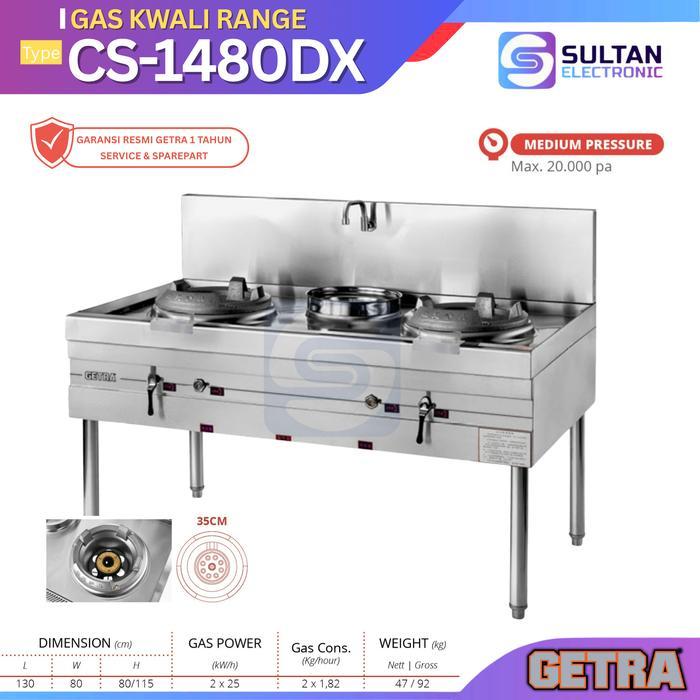 GETRA Gas Kwali Range High Pressure CS-1480DX / CS 1480 DX / CS1480DX / Kompor Gas Komersial