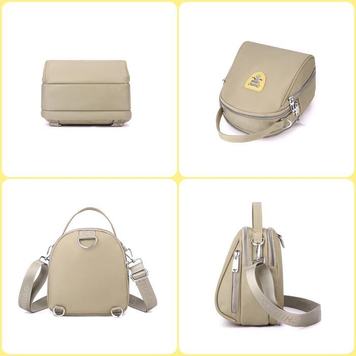 Chibao - Tas Ransel Wanita Chibao 7196 Nilon Waterproof Tas Ransel Wanita Tas Selempang Wanita Hitam