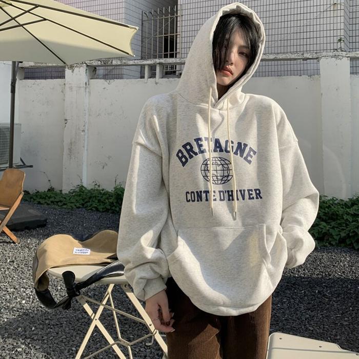S - XXXXXL(6XL) Hoodie BRETAGNE Jumbo Bigsize Jaket Fleece Korean Style Wanita Pria Oversize Ulzzang