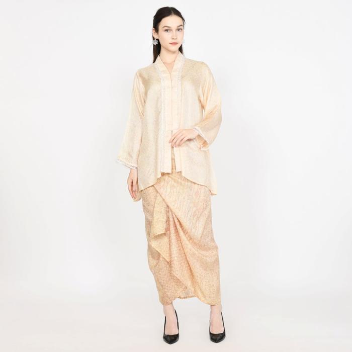 Kartini Kebaya Kutu Baru Batik Viscose Modern, Atasan Kebaya Polos Rok Lilit Batik Wisuda Remaja