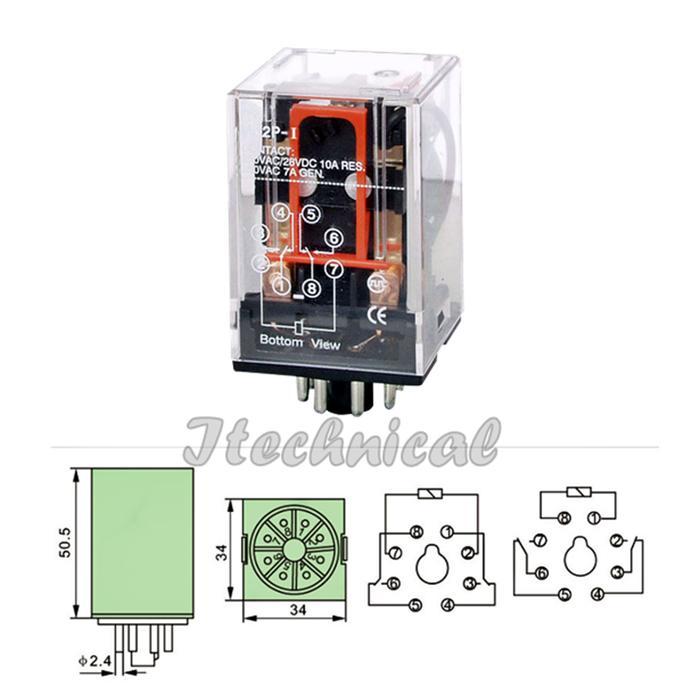 "New" RELAY MK2P-N OMRON AC 220V / MK2P-N DC12V / MK2P-N DC24V 8 KAKI