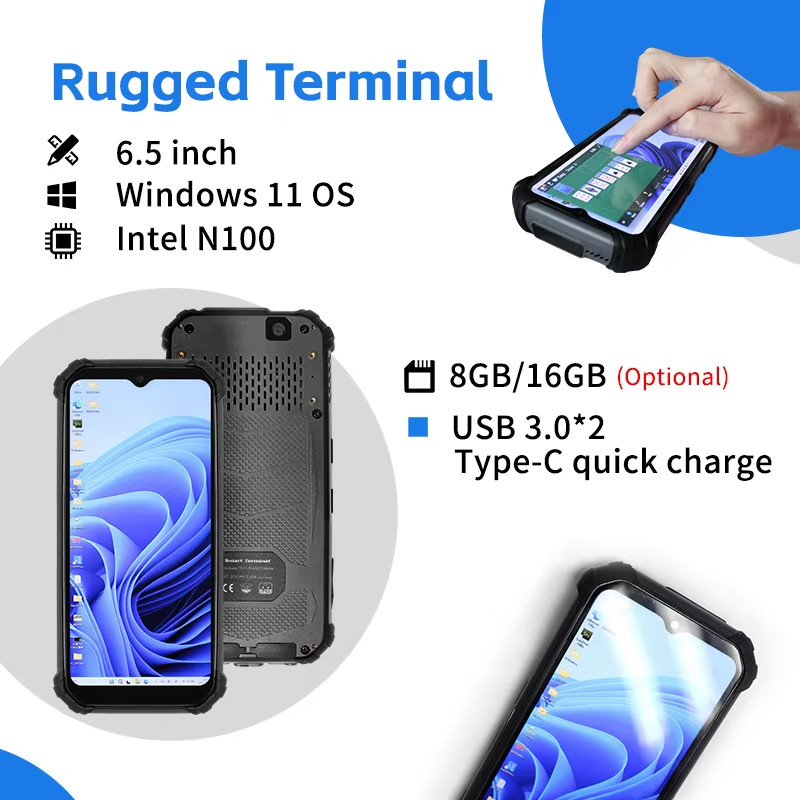 Windows 11 Industrial PDA 6.5-Inch Rugged Tablet PC With 4G Network Handheld Terminal For Barcode