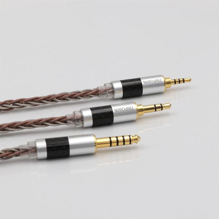 Tripowin C8 8-Core Silver Copper Foil Braided Upgrade Cable Mic/No Mic