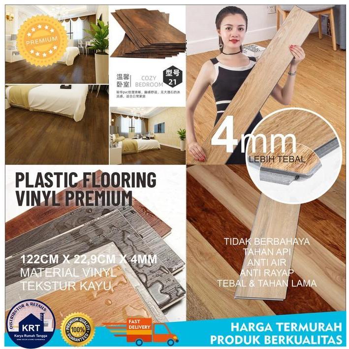 TEBAL 4MM/ PARKET VINYL FLOORING STIKER LANTAI WALLPAPER STIKER LANTAI